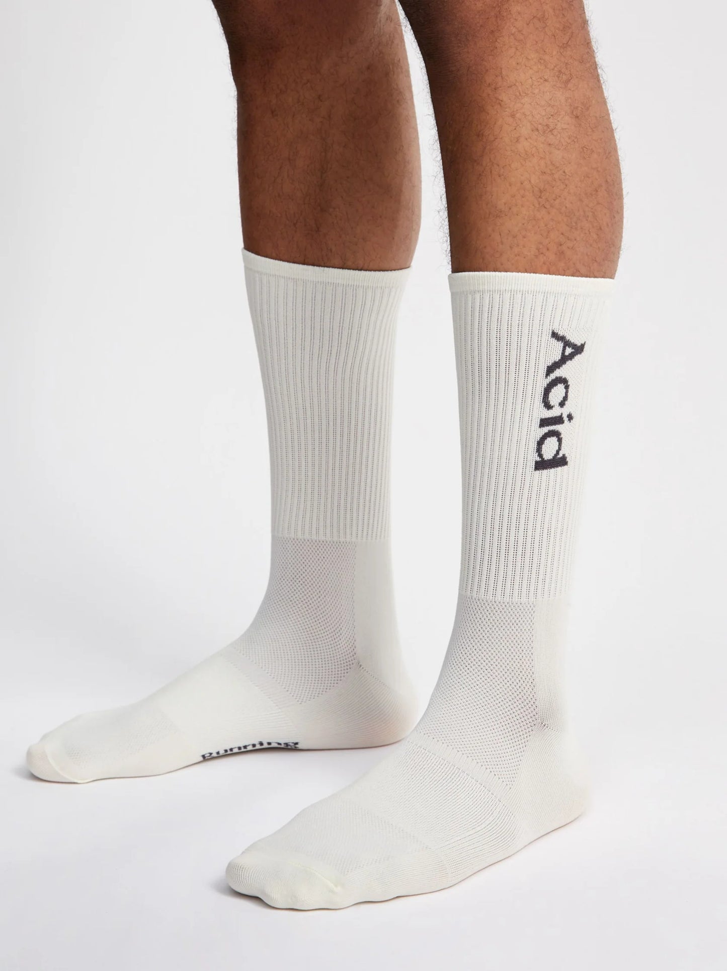 Acid Running Logo Socks - Bone