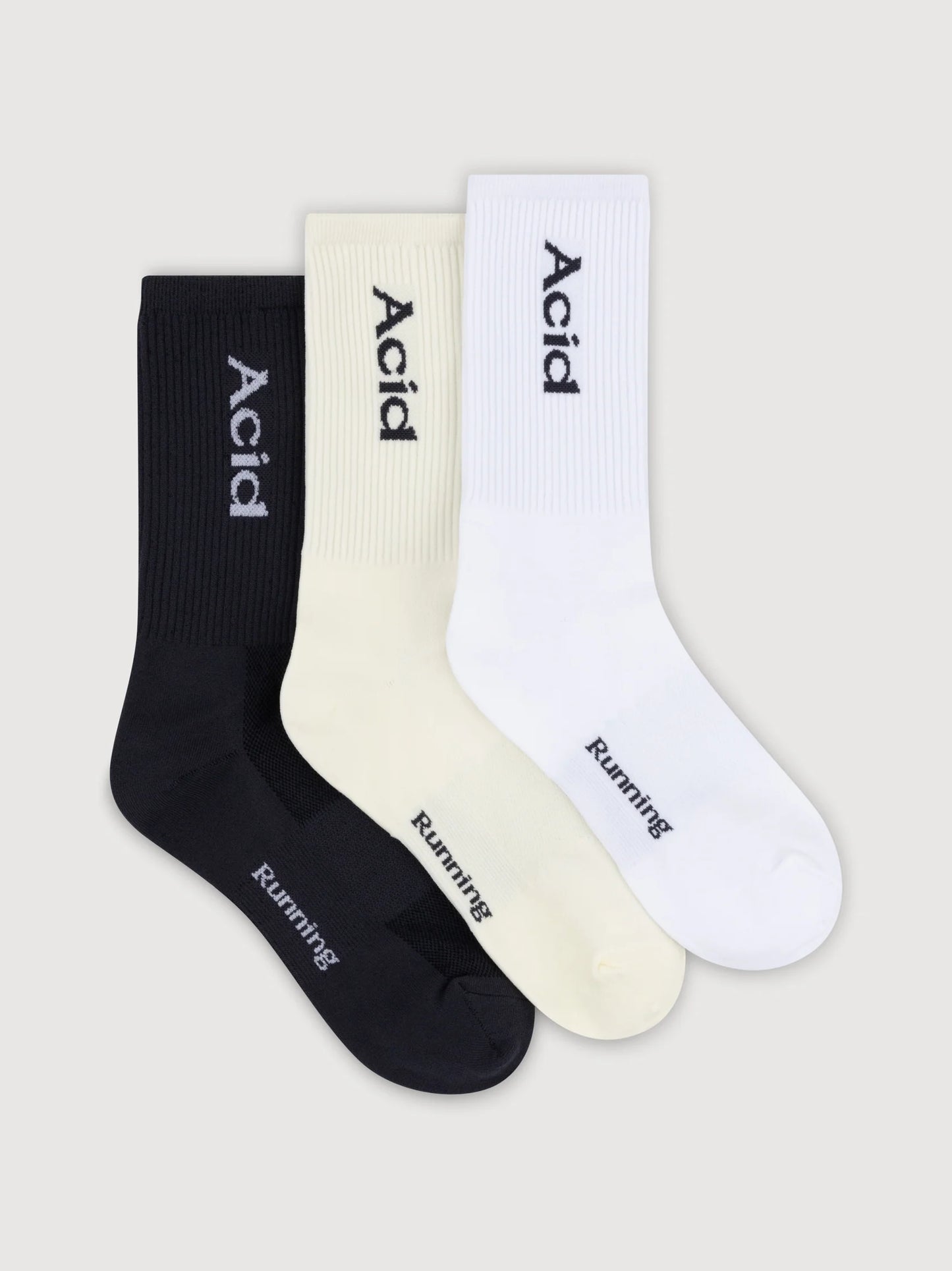 Acid Running Logo Socks - Bone