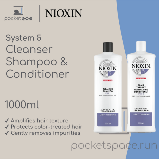 Nioxin Systen 5 Bundle (Shampoo + Conditioner) - 1000ml / 1L each