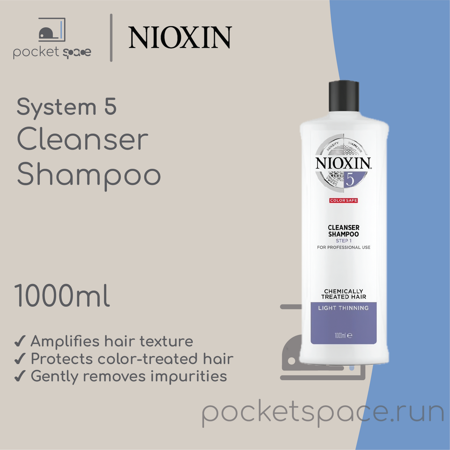 Nioxin System 5 Cleanser Shampoo 1000ml / 1L