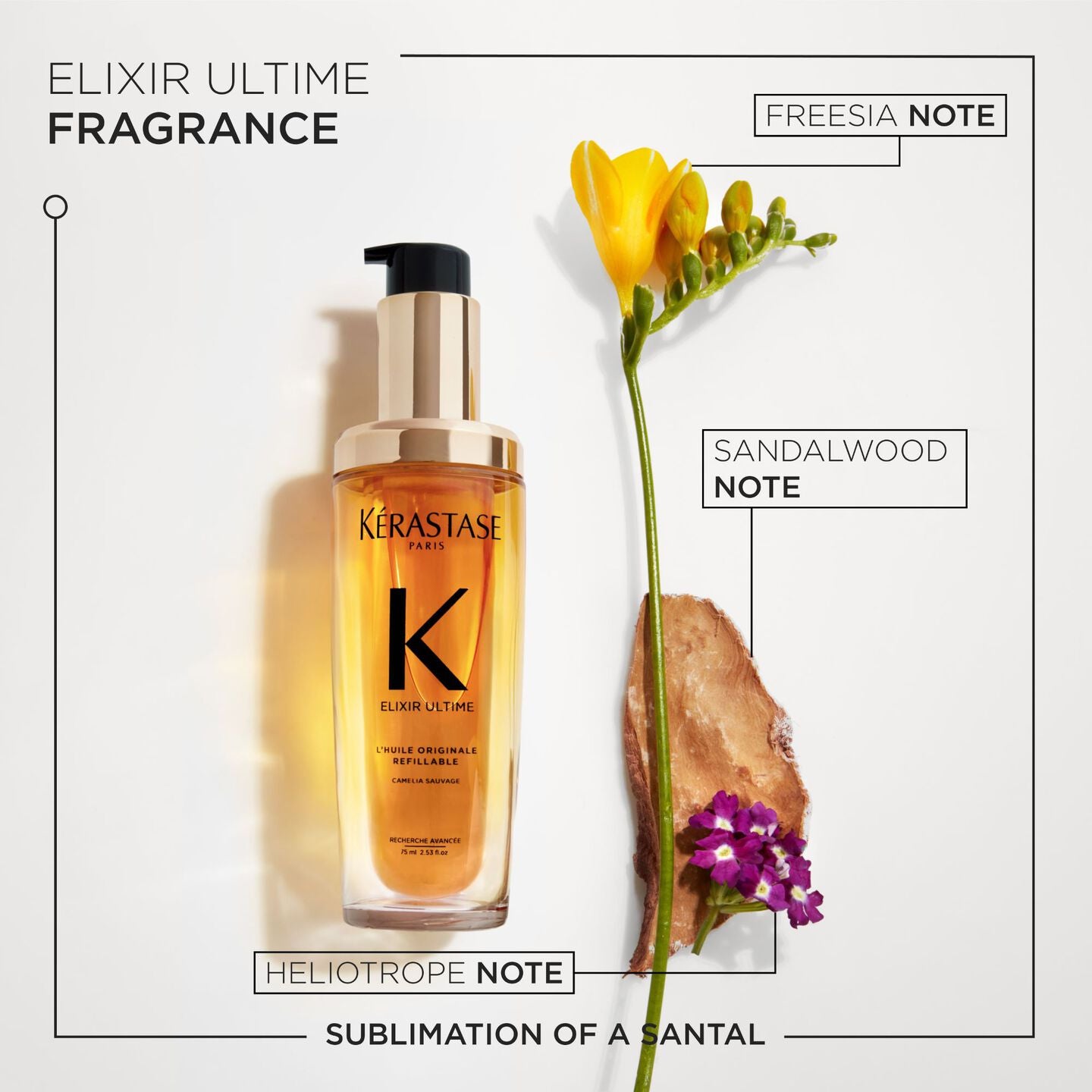 Kerastase Elixir Ultime Refillable Hydrating Hair Oil Travel Bundle (Bottle + Refill + Pouch)